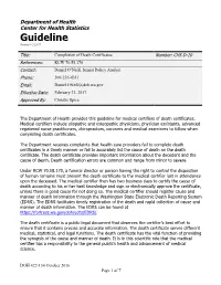 Guideline Completion of Death Certificates