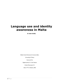Language Use and Identity Awareness in Malta