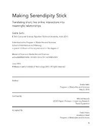 Making Serendipity Stick