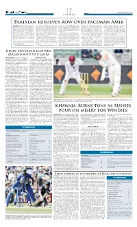 Pakistan Resolves Row Over Paceman Amir