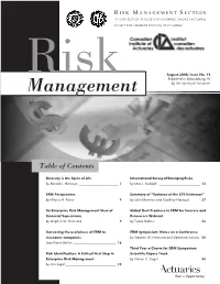 Risk Management View of Global Best Practices in ERM for Insurers and Financial Supervision Reinsurers Webcast by Stephen W