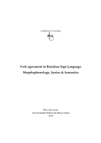 Verb Agreement in Brazilian Sign Language: Morphophonology, Syntax & Semantics