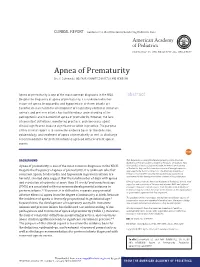 Apnea of Prematurity Eric C