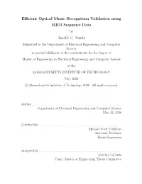 Efficient Optical Music Recognition Validation Using MIDI Sequence Data by Janelle C