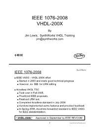 Ieee 1076-2008 Vhdl-200X