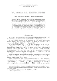 On -Singular and -Extending Modules