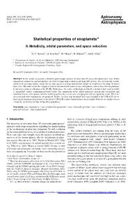 Statistical Properties of Exoplanets