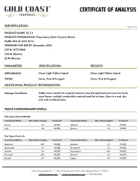 Certificate of Analysis