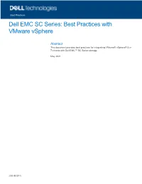 Dell EMC SC Series Best Practices with Vmware Vsphere 5.X–6.X