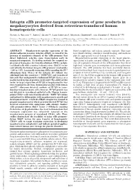 Integrin Iib Promoter-Targeted Expression of Gene Products In