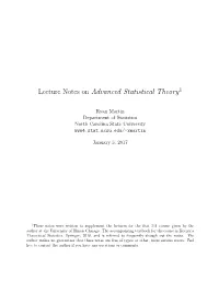 Lecture Notes on Advanced Statistical Theory1