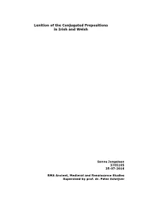 Lenition of the Conjugated Prepositions in Irish and Welsh