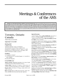 Meetings and Conferences Section Until About Three Weeks After the Meeting Is Over
