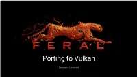 Porting to Vulkan