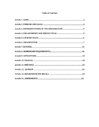 Table of Contents Article 1. NAME