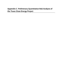 Appendix C. Preliminary Quantitative Risk Analysis of the Texas Clean Energy Project