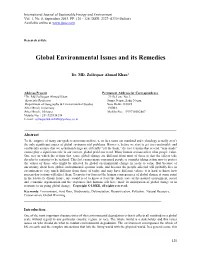 Global Environmental Issues and Its Remedies