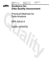 Guidance for Data Quality Assessment
