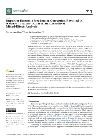 Impact of Economic Freedom on Corruption Revisited in ASEAN Countries: a Bayesian Hierarchical Mixed-Effects Analysis