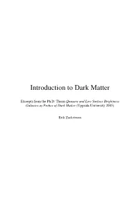 Introduction to Dark Matter