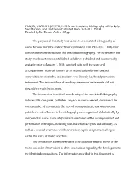 PTACIN, MICHAEL JOSEPH, D.M.A. an Annotated Bibliography of Works for Solo Marimba and Electronics Published from 1978-2012