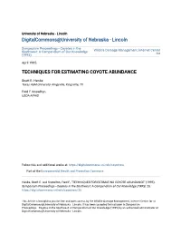 Techniques for Estimating Coyote Abundance