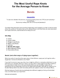 The Most Useful Rope Knots for the Average Person to Know Bends