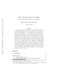 Native Banach Spaces for Splines and Variational Inverse Problems∗