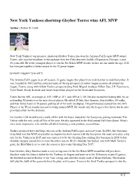 New York Yankees Shortstop Gleyber Torres Wins AFL MVP
