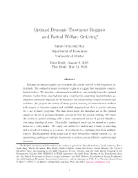 Optimal Dynamic Treatment Regimes and Partial Welfare Ordering∗