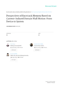 Perspectives of Racetrack Memory Based on Current-Induced Domain Wall Motion: from Device to System