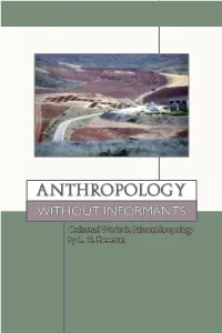 ANTHROPOLOGY Without Informants Collected Works in Paleoanthropology by L