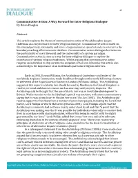 Communicative Action: a Way Forward For