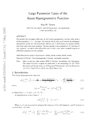 Large Parameter Cases of the Gauss Hypergeometric Function
