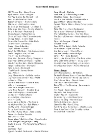 Trace Band Song List