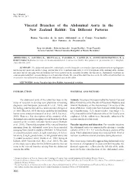 Visceral Branches of the Abdominal Aorta in the New Zealand Rabbit: Ten Different Patterns