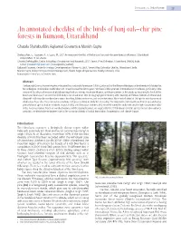 An Annotated Checklist of the Birds of Banj Oak–Chir Pine Forests in Kumaon, Uttarakhand