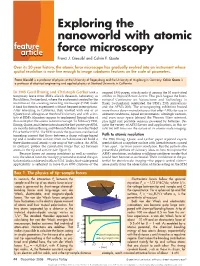 Exploring the Nanoworld with Atomic Force Microscopy Franz J
