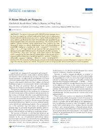 H Atom Attack on Propene Claudette M