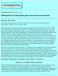 Pathogenesis of Intracranial Germ Cell Tumors Reconsidered