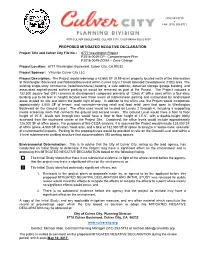 Proposed Mitigated Negative Declaration