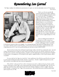 Remembering Ian Garrad