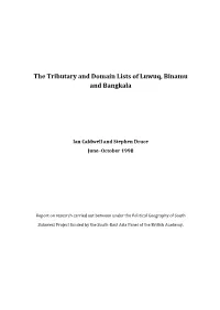 The Tributary and Domain Lists of Luwuq, Binamu and Bangkala