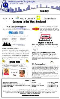 Gateway to the West Regional Sunday