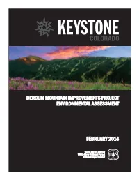 Keystone Resort Dercum Mountain Improvements Project Environmental Assessment I Table of Contents
