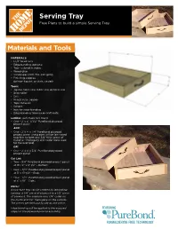 Serving Tray Materials and Tools