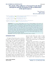 The Study of the Influence of Ancient Greek Rituals and Sports and the Formation of the Architecture of Its Sports Spaces
