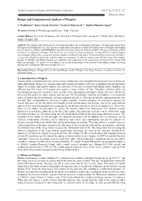 Design and Computational Analysis of Winglets