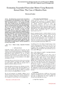 Estimating Suspended Particulate Matter Using Remotely Sensed Data: the Case of Mamloo Dam
