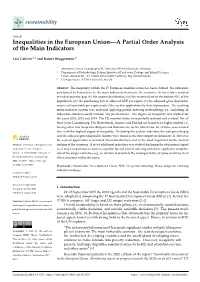 Inequalities in the European Union—A Partial Order Analysis of the Main Indicators